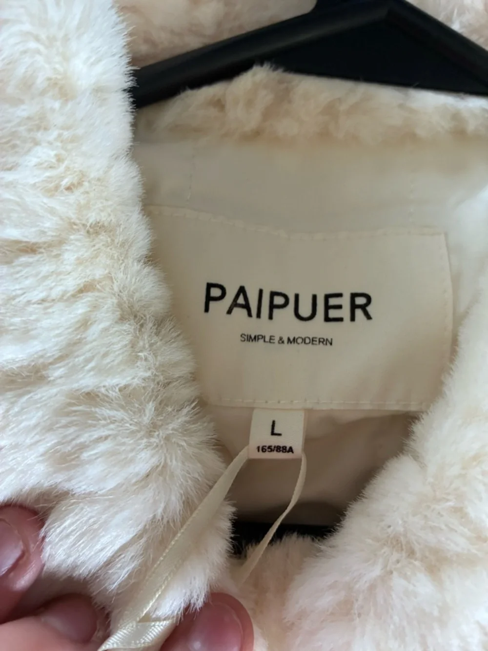 Ivory Faux Fur Teddy Jacket with Toggle Closure - Picture 3 of 4
